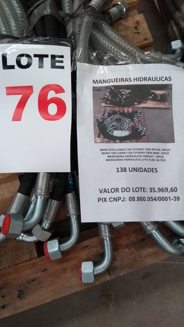 LOTE 76: MANGUEIRAS HIDRAÚLICAS 