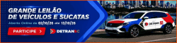DIA 13 DE OUTUBRO, LEILÃO DE CARROS, MOTOS E SUCATAS DO DETRAN DE SANTA CATARINA.